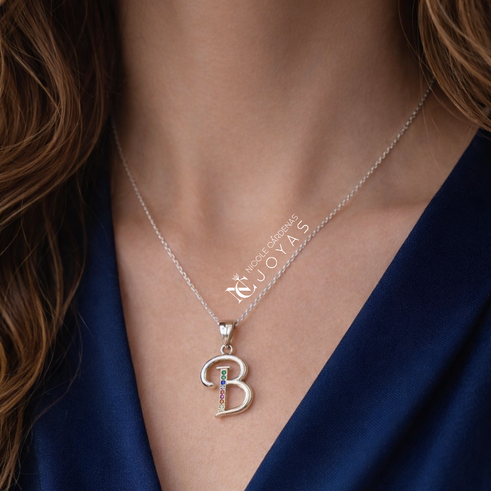 COLLAR LETRAS CIRCONES MULTICOLOR