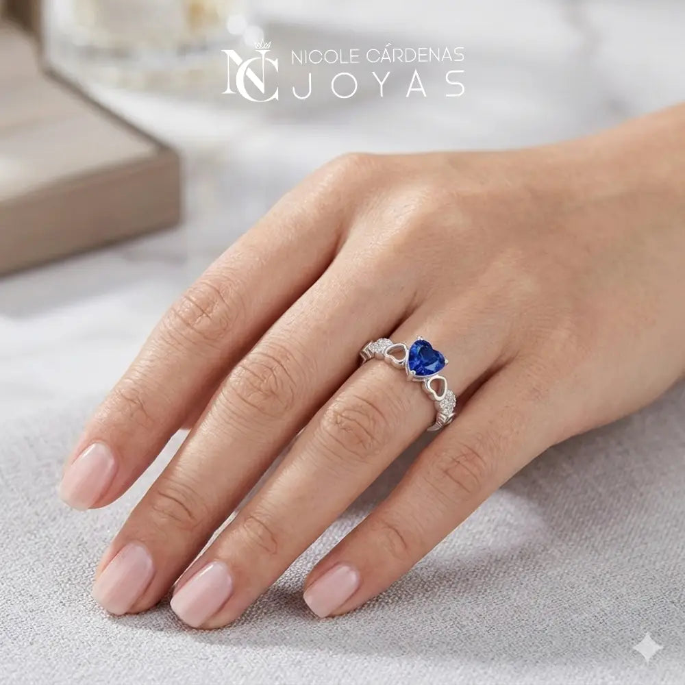 ANILLO CORAZÓN ZAFIRO 6 mm