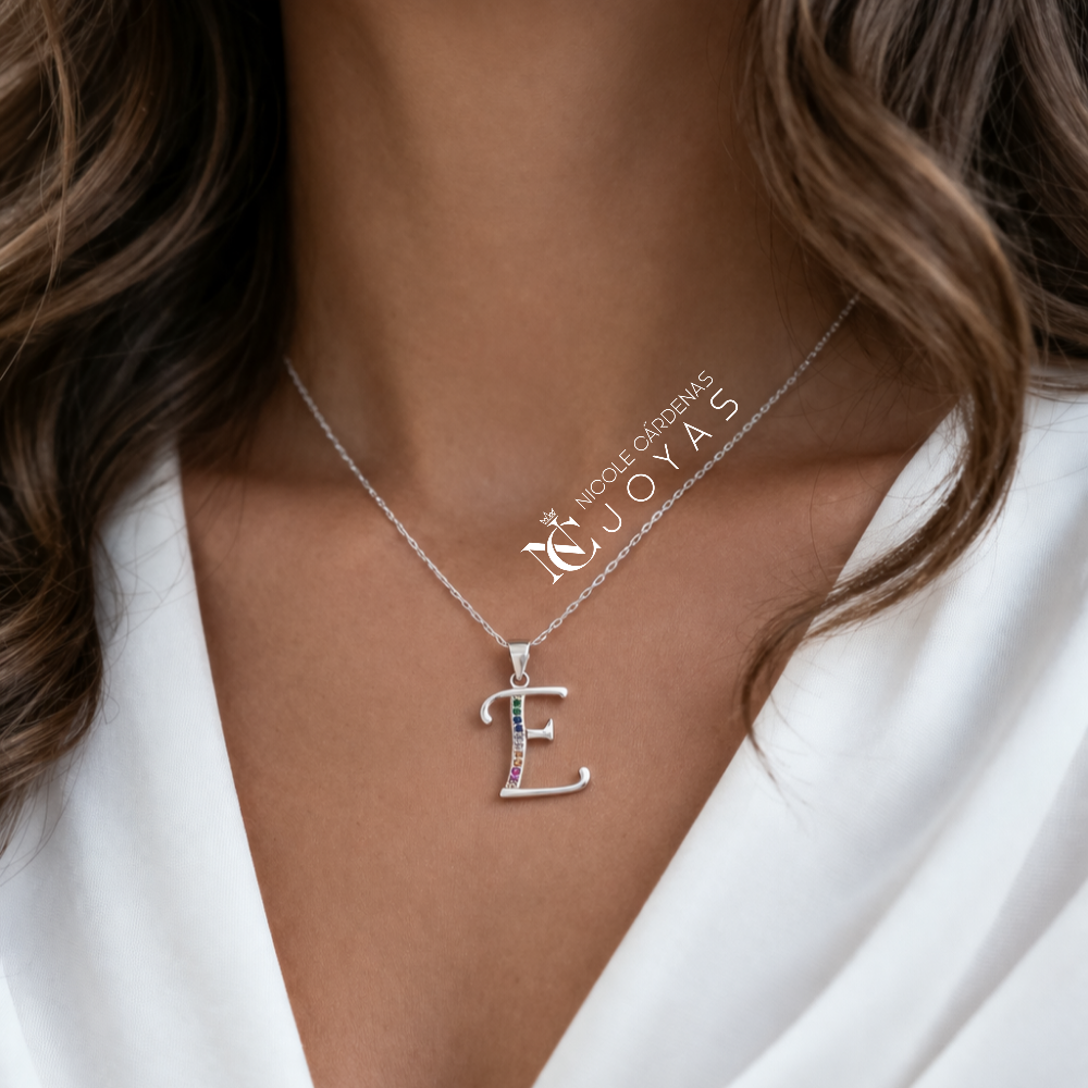 COLLAR LETRAS CIRCONES MULTICOLOR