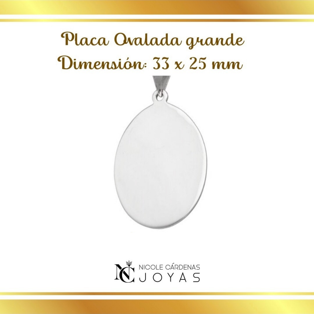 Grabado placa ovalada grande