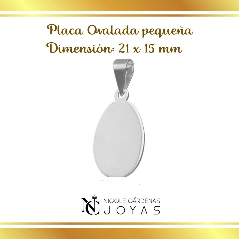 Grabado placa ovalada pequeña