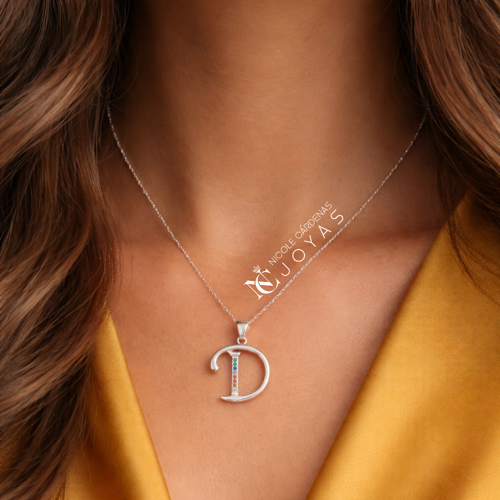 COLLAR LETRAS CIRCONES MULTICOLOR