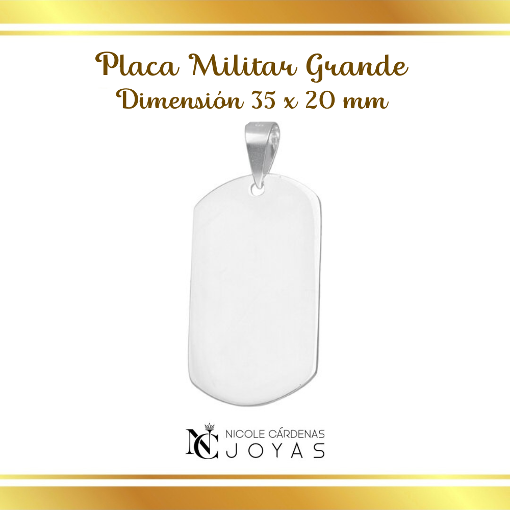 Grabado placa militar grande