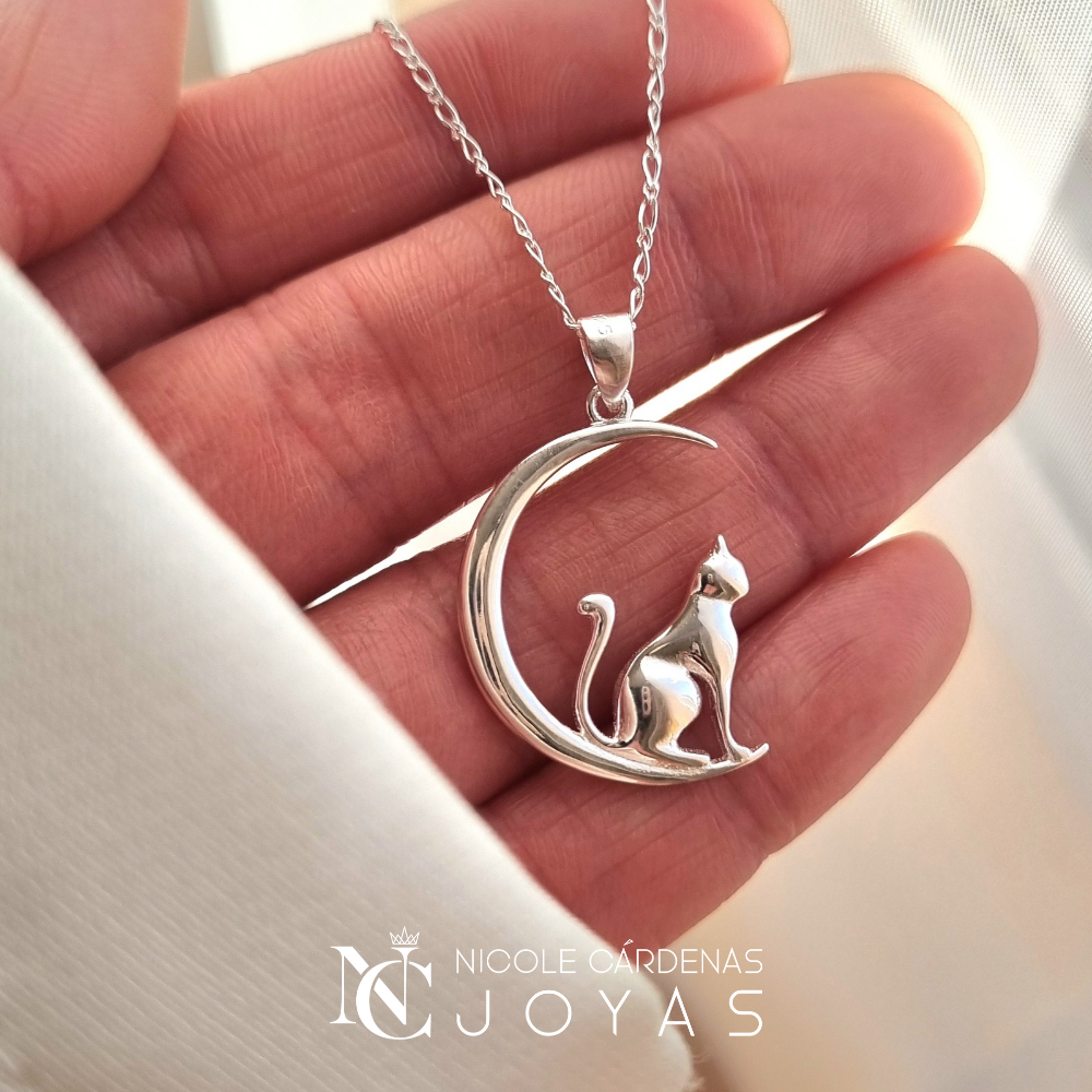 COLLAR MEDIA LUNA Y GATITO