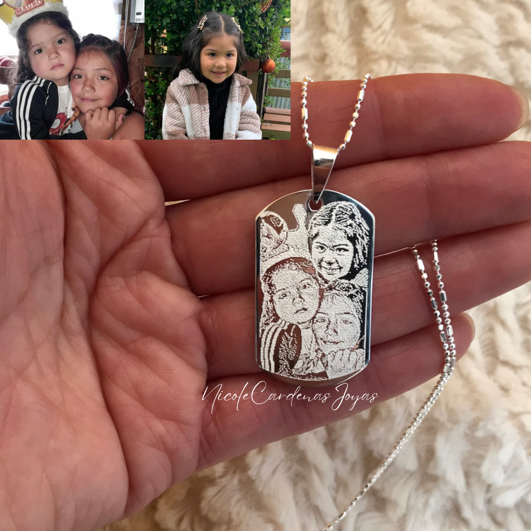 Fotograbado en placa militar Grande