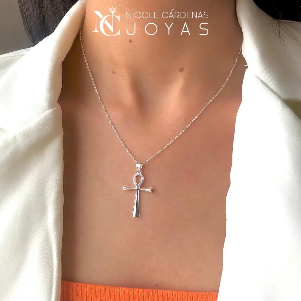 COLLAR CRUZ EGIPCIA CON CIRCONES