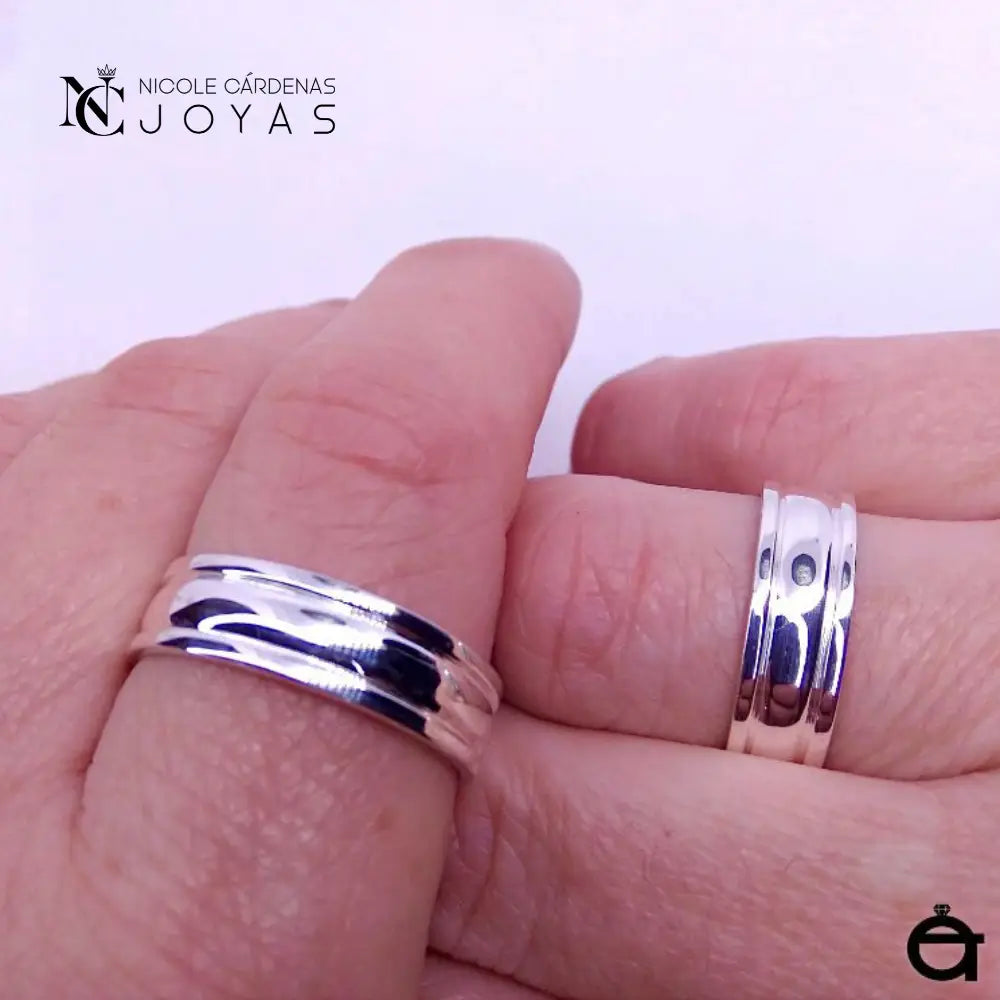 ARGOLLAS CON FESTÓN PLATA 980 - 6 mm Ancho