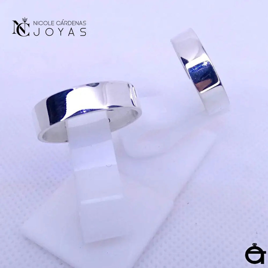 ARGOLLAS PLANAS PLATA 980 - 5,5 mm Ancho