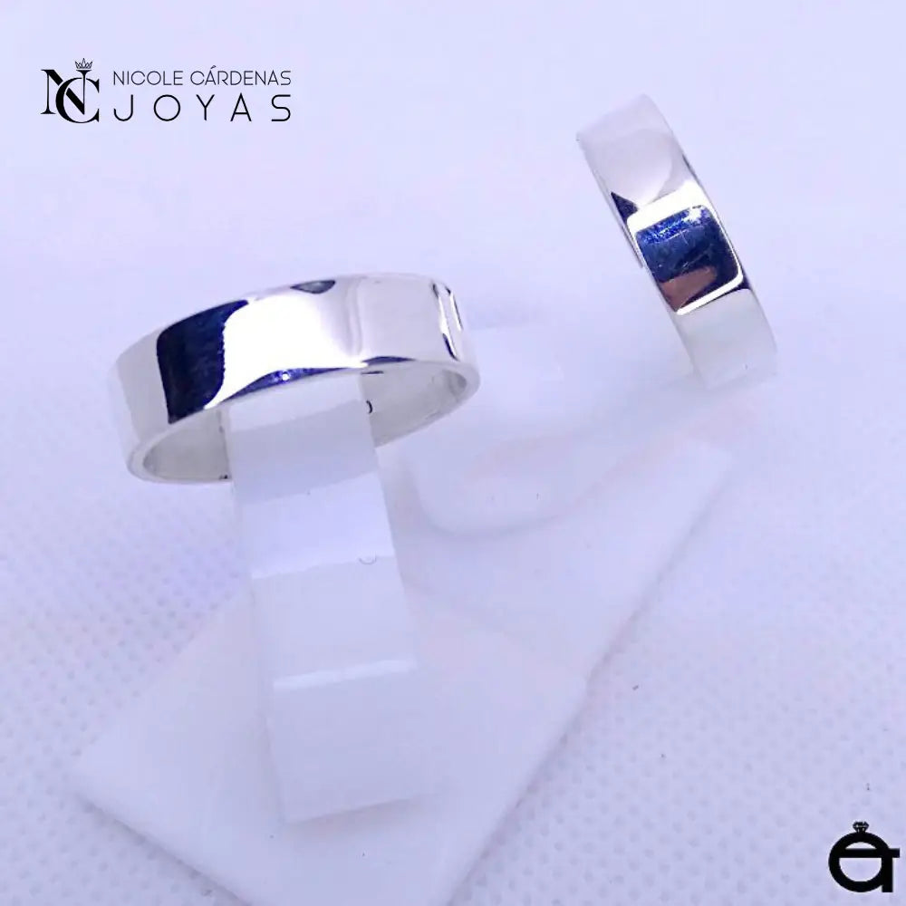 ARGOLLAS PLANAS PLATA 980 - 5,5 mm Ancho