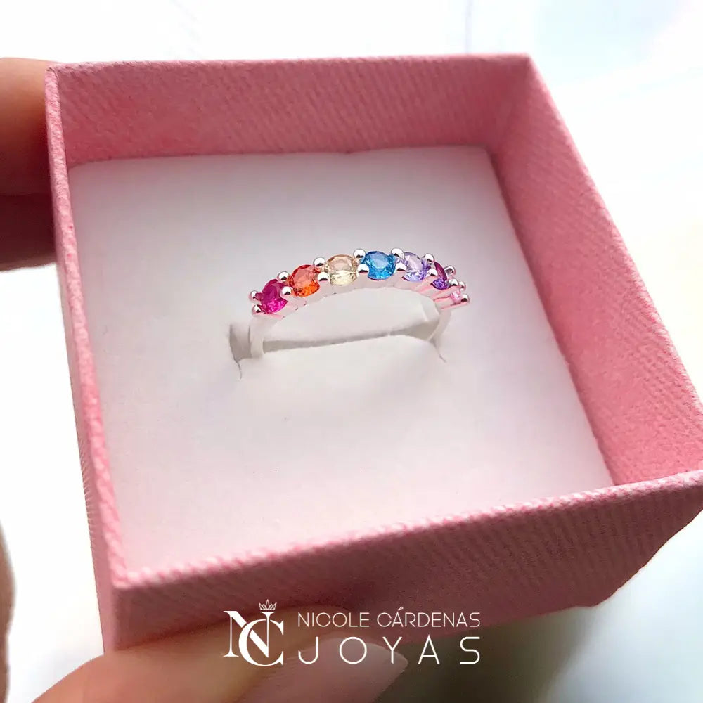 ANILLO CINTILLO CON CIRCONES MULTICOLOR
