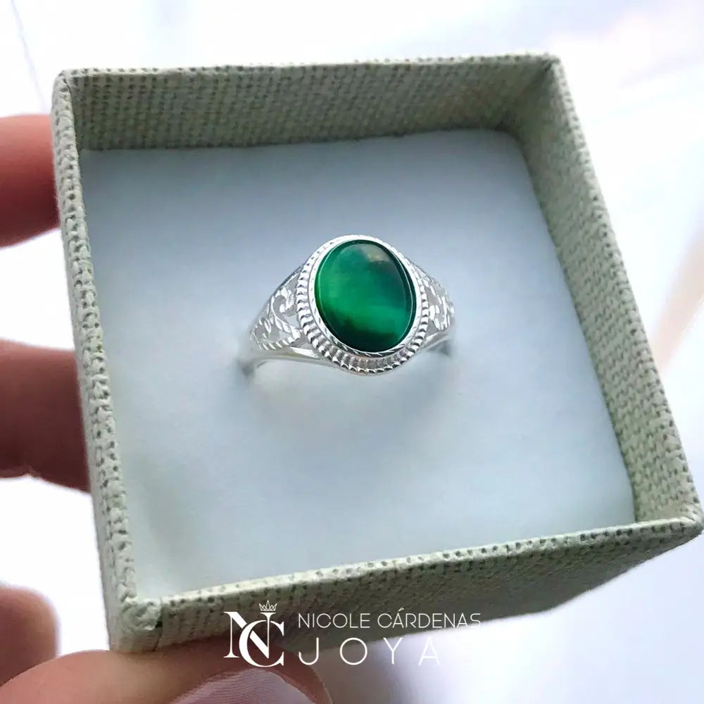 ANILLO ÉTNICO OJO DE TIGRE VERDE