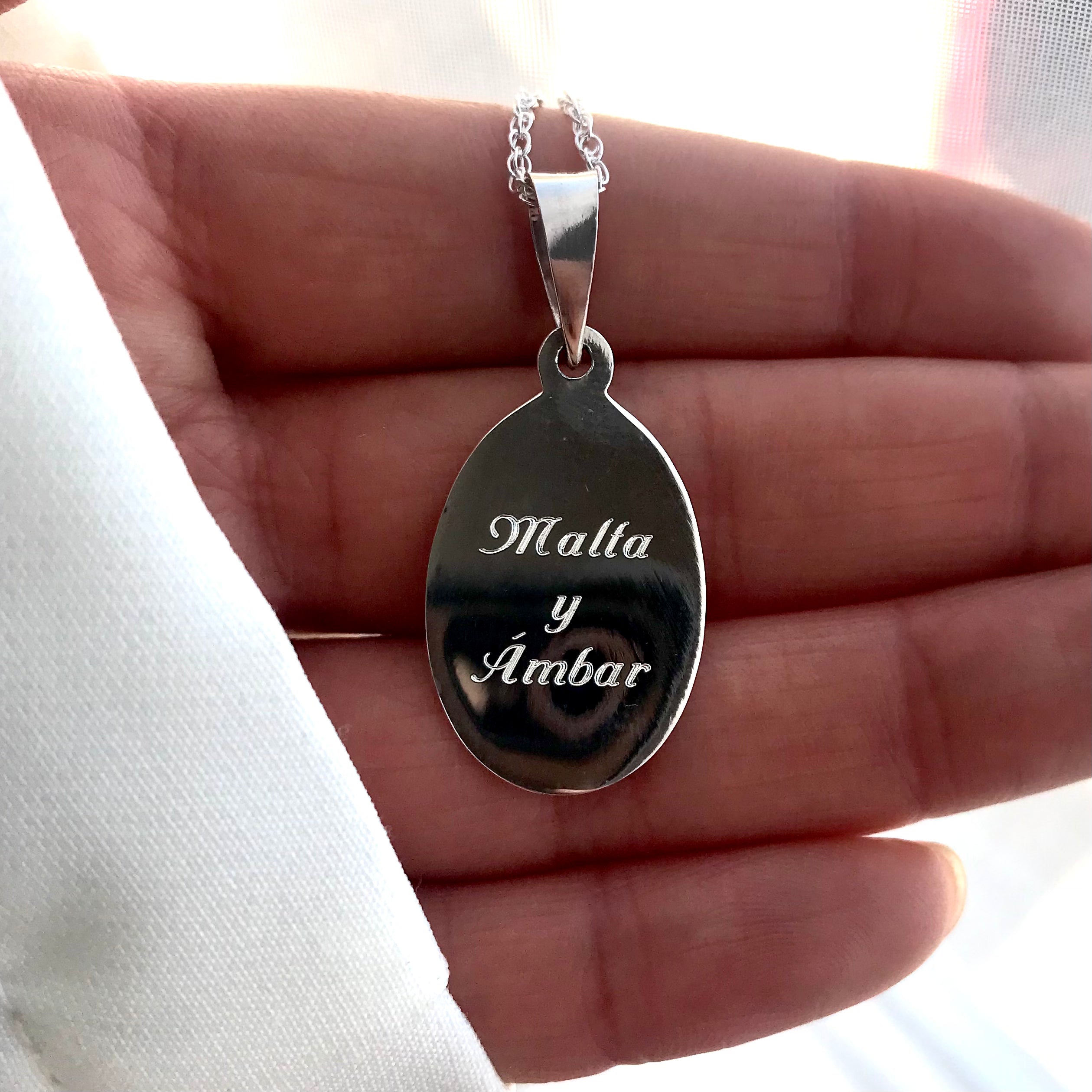 Grabado placa ovalada mediana