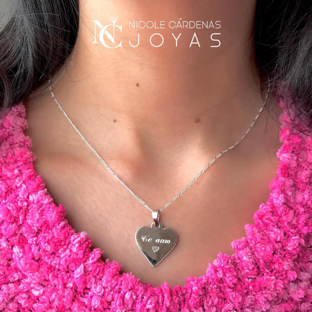 COLLAR PLACA CORAZÓN TE AMO