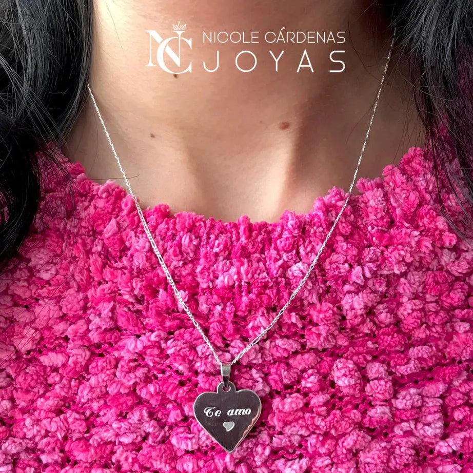 COLLAR PLACA CORAZÓN TE AMO