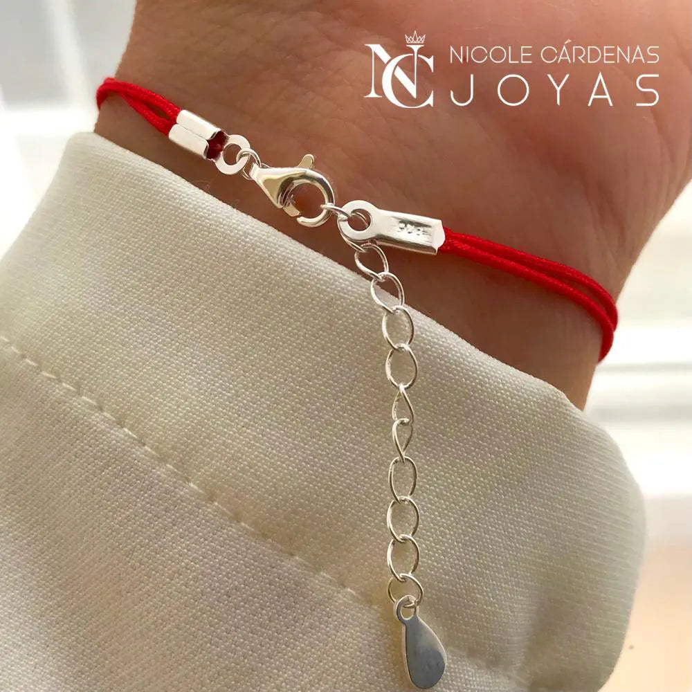 PULSERA HILO ROJO PLACA CORAZÓN TE AMO