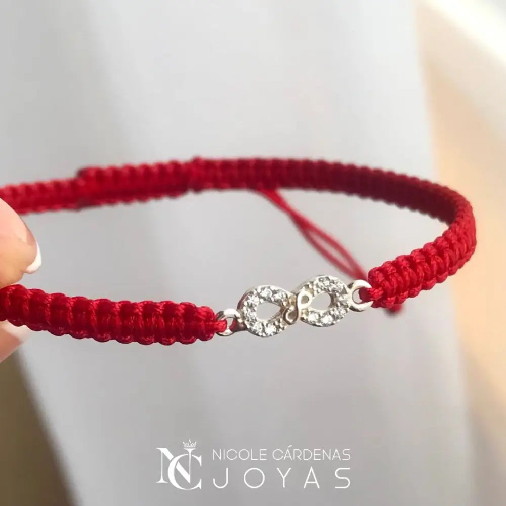 PULSERA HILO ROJO INFINITO CON CIRCONES