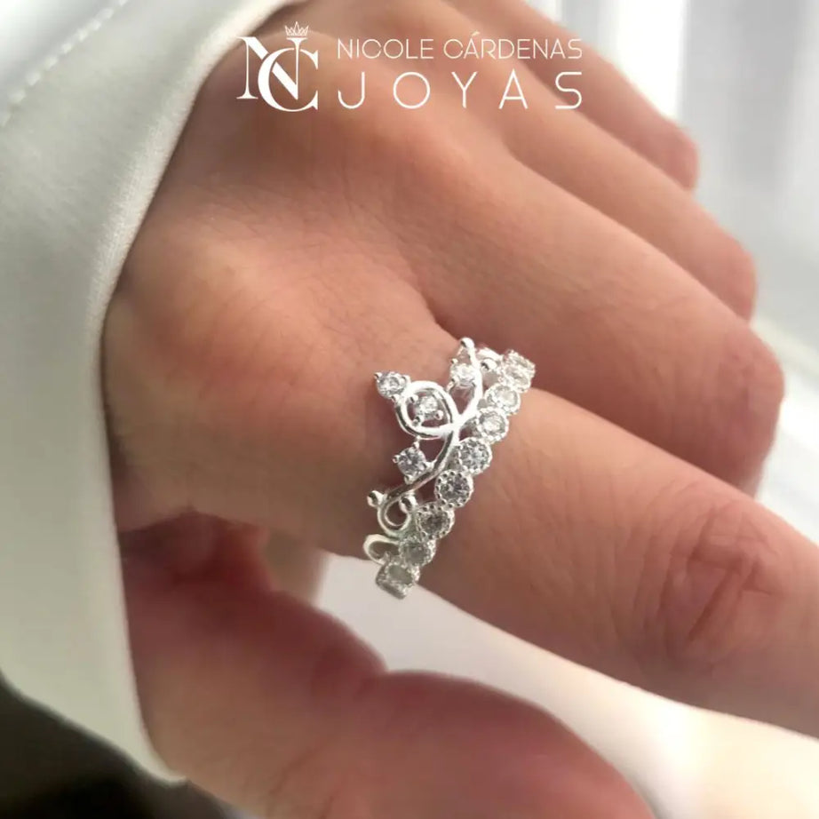 ANILLO CORONA CON CIRCONES