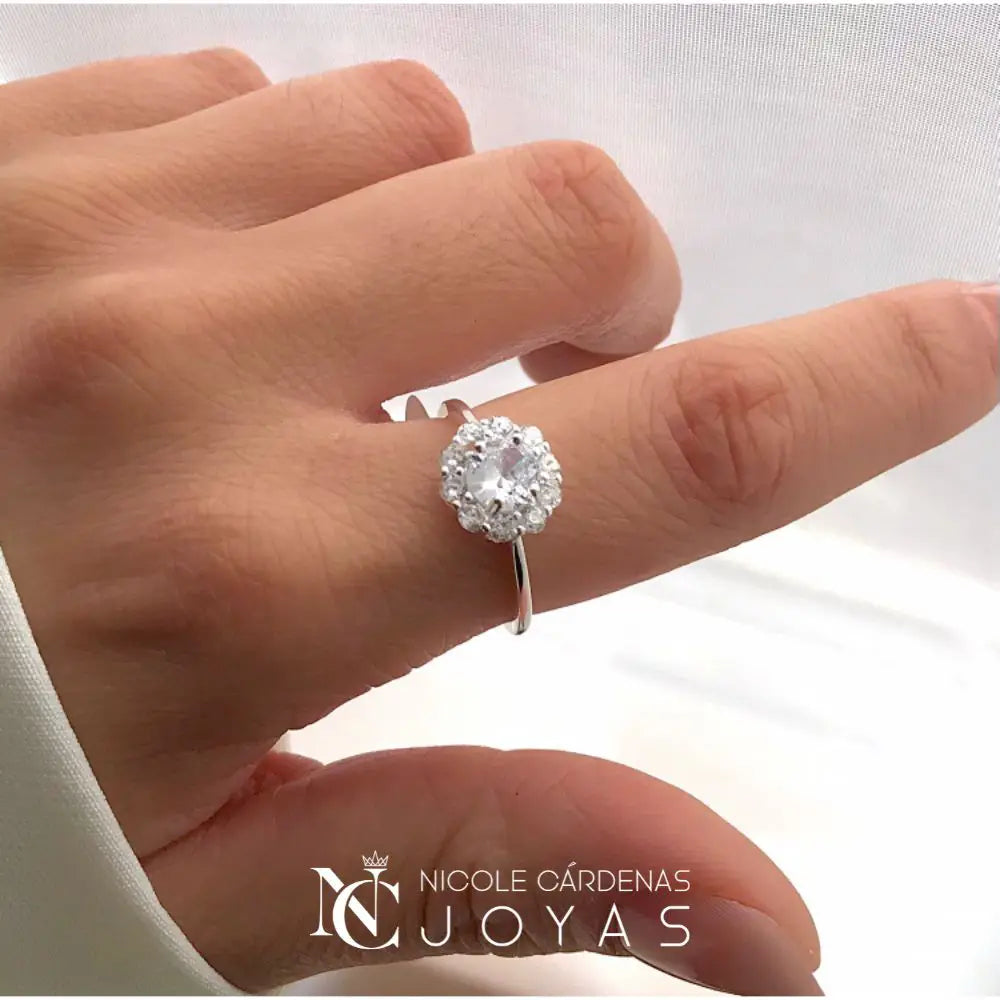 ANILLO FLOR CON CIRCONES