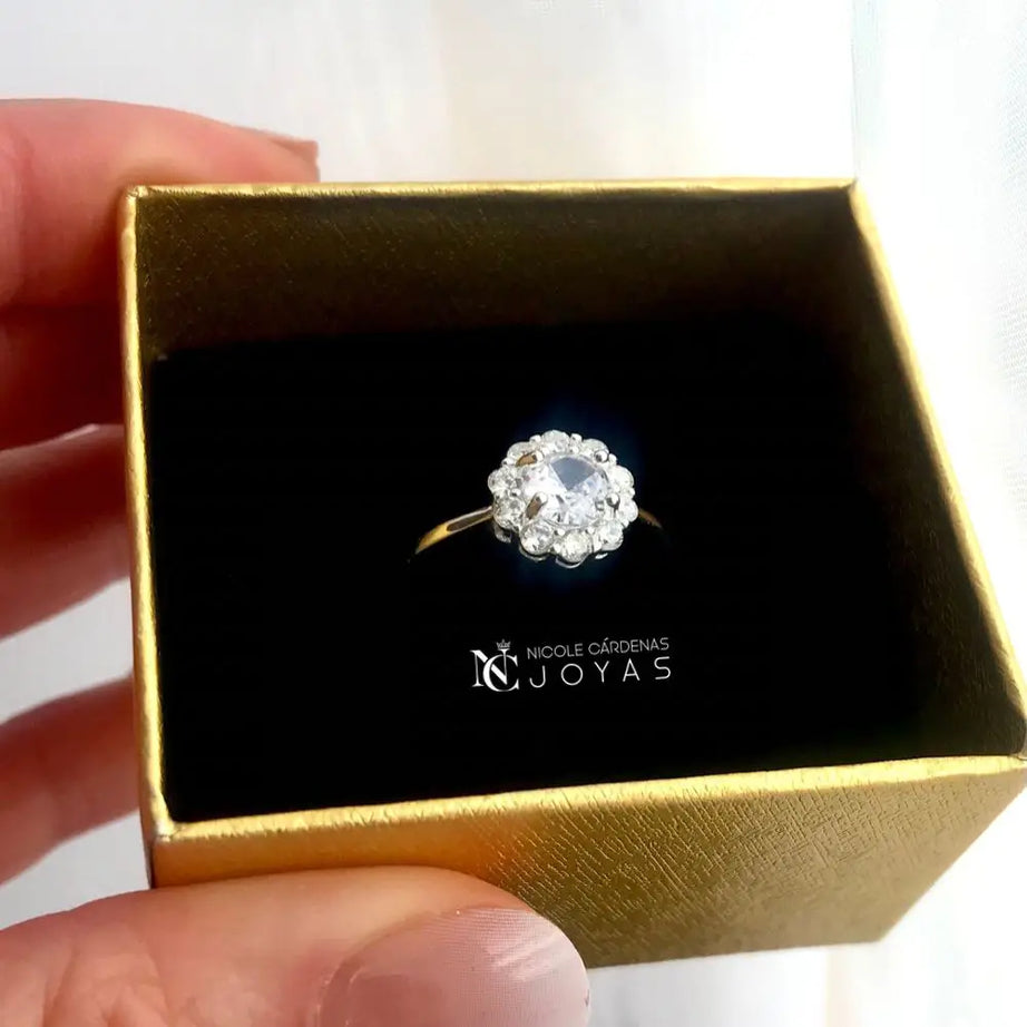 ANILLO FLOR CON CIRCONES