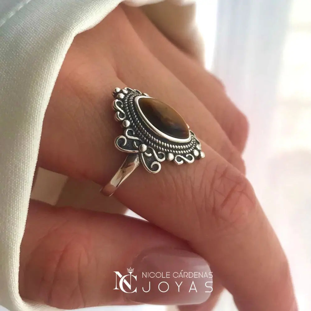ANILLO ÉTNICO OJO DE TIGRE