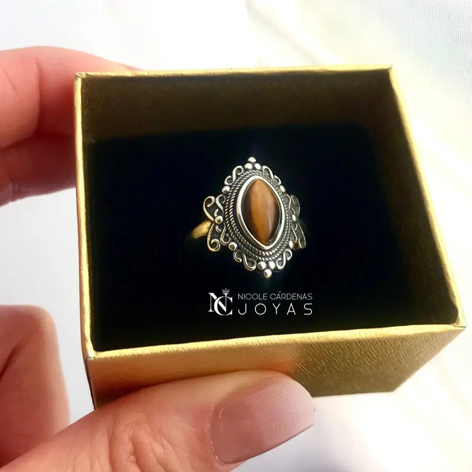 ANILLO ÉTNICO OJO DE TIGRE