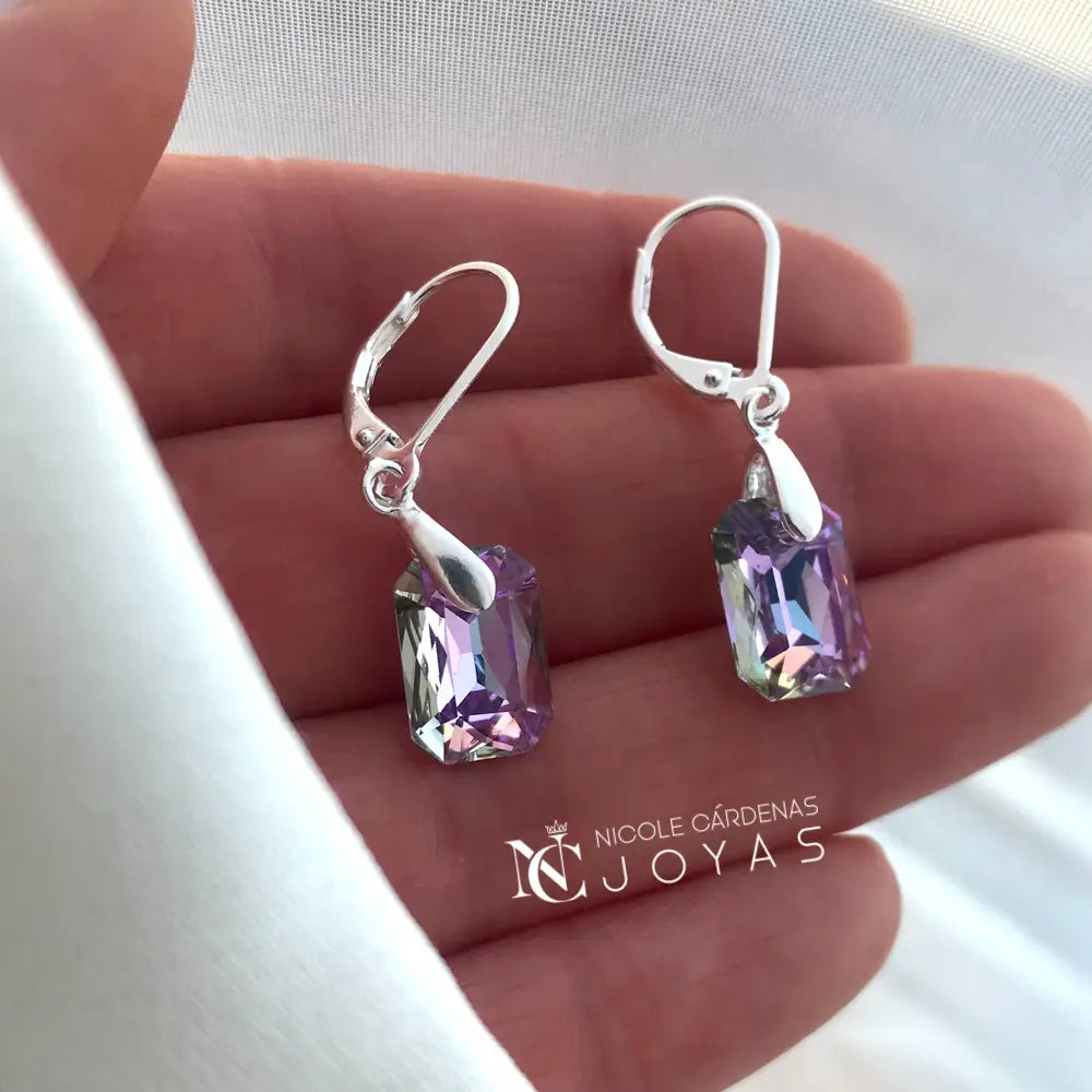 AROS A PRESIÓN HECHO CON CRISTAL SWAROVSKI COLOR TORNASOL
