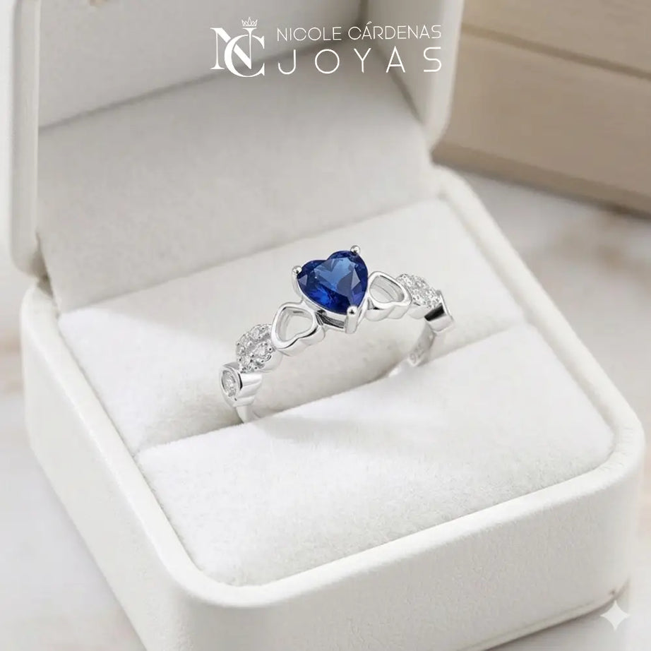 ANILLO CORAZÓN ZAFIRO 6 mm