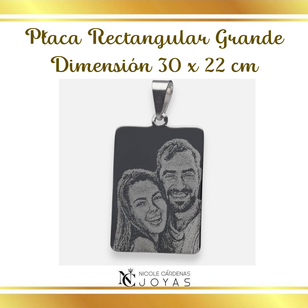 Fotograbado en placa rectangular Grande