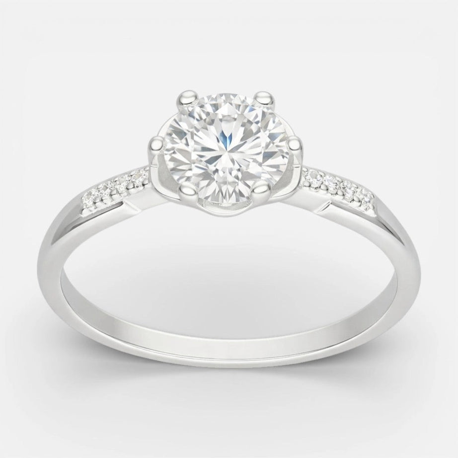 ANILLO SOLITARIO MOISSANITA 6,5 mm