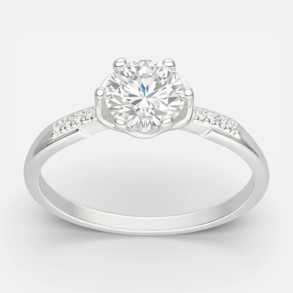 ANILLO SOLITARIO MOISSANITA 6,5 mm