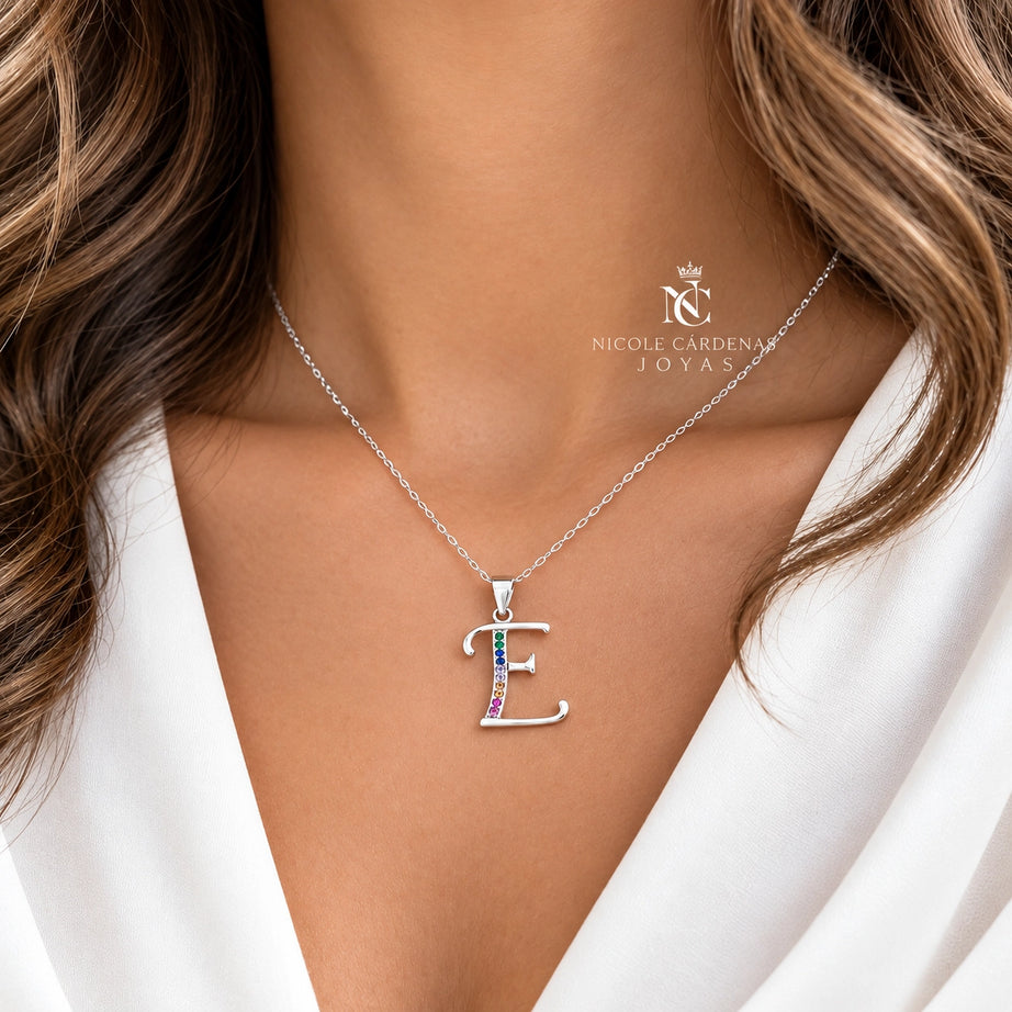 COLLAR LETRAS CIRCONES MULTICOLOR
