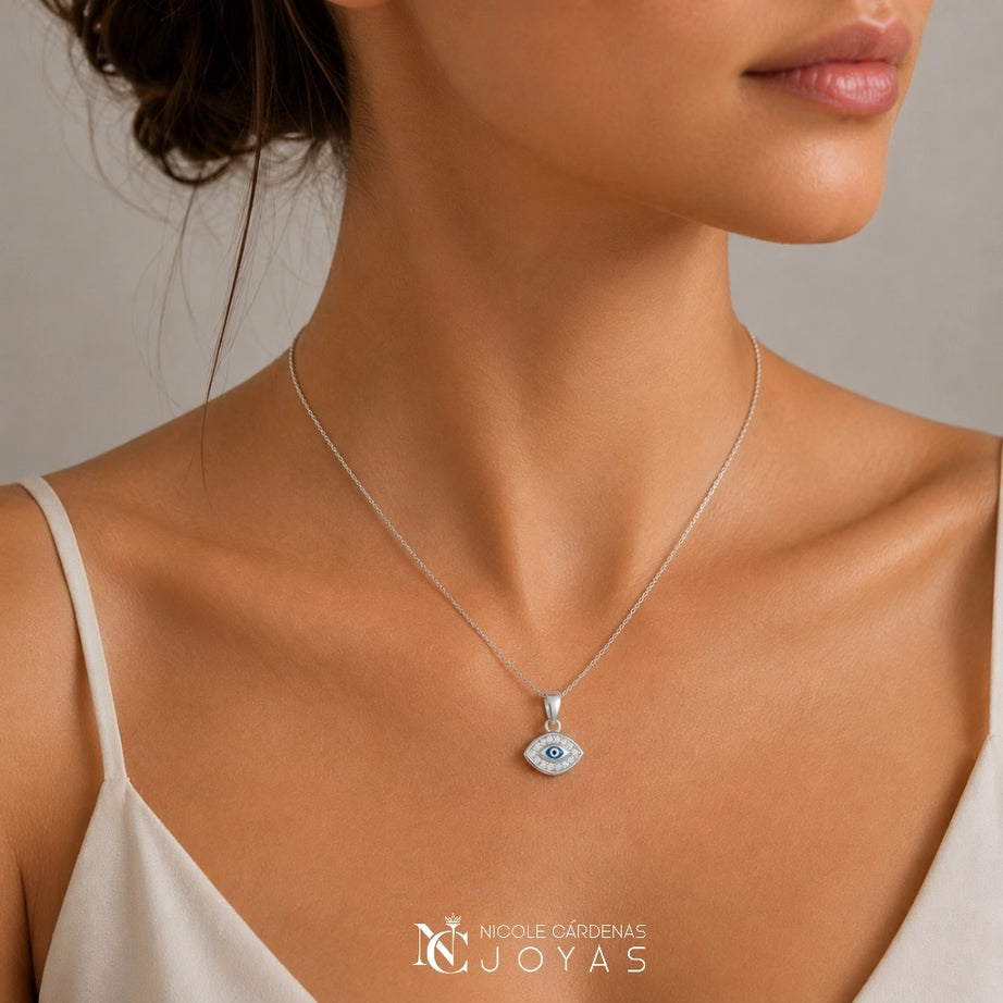 COLLAR OJO TURCO Y CIRCONES