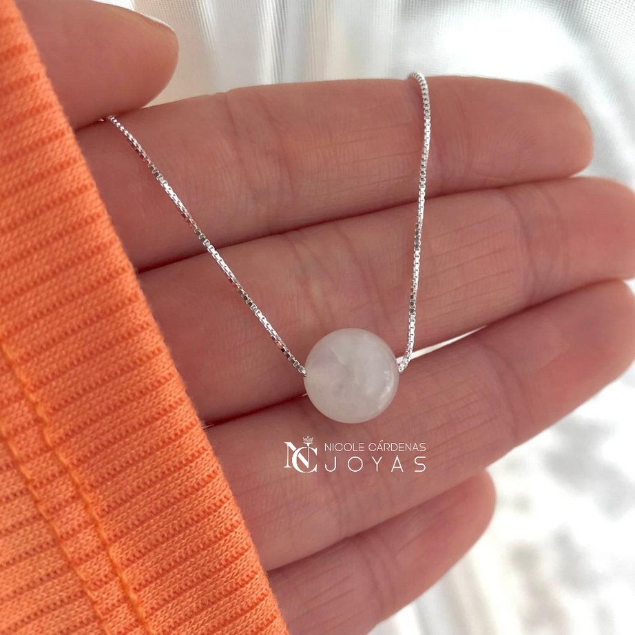 COLLAR ESFERA CUARZO BLANCO