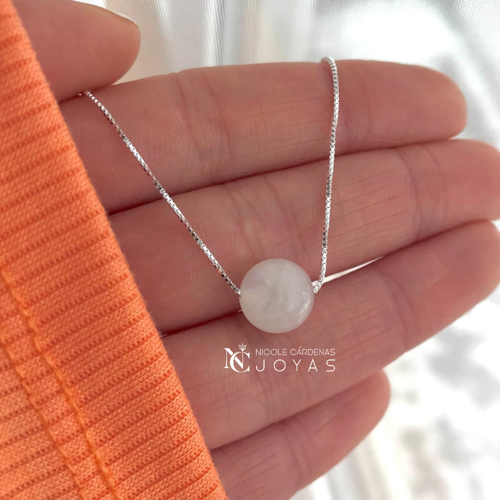 COLLAR ESFERA CUARZO BLANCO