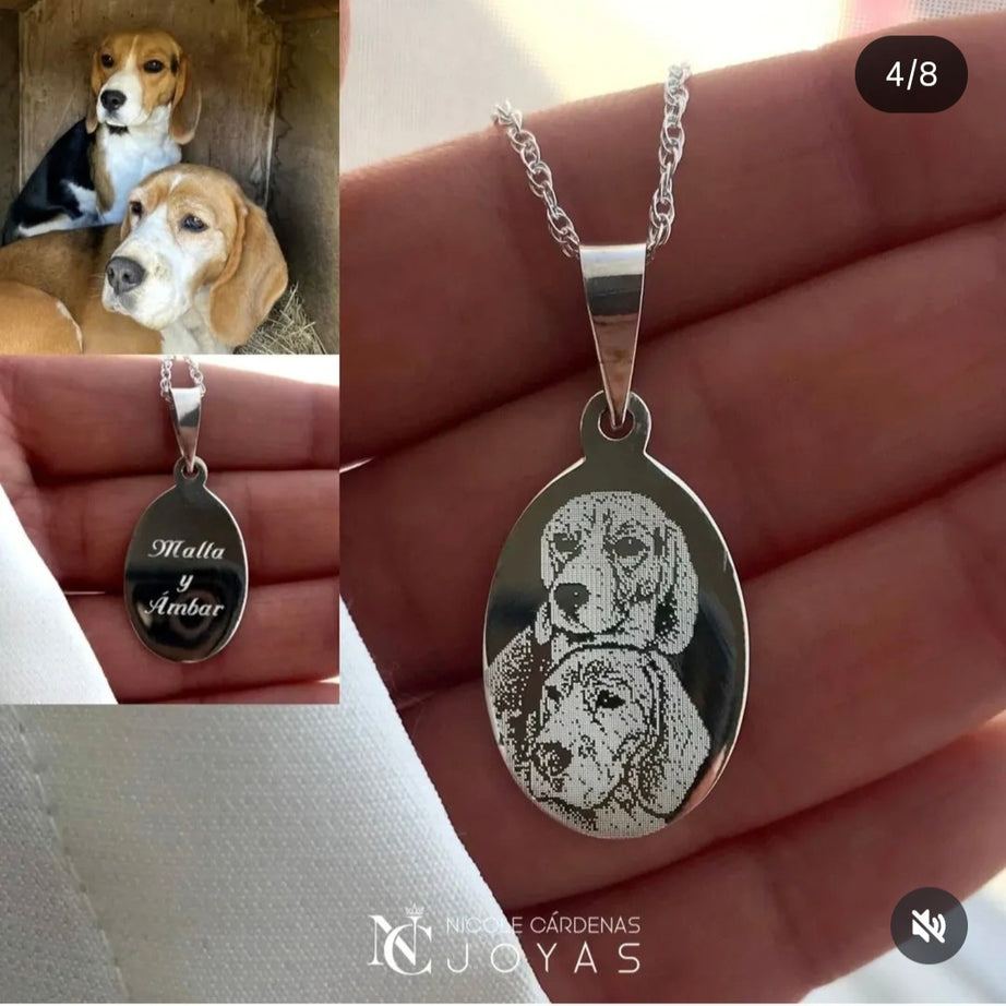 Fotograbado en placa ovalada mediana