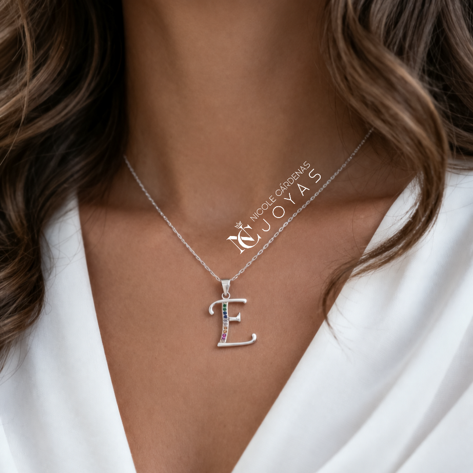 COLLAR LETRAS CIRCONES MULTICOLOR
