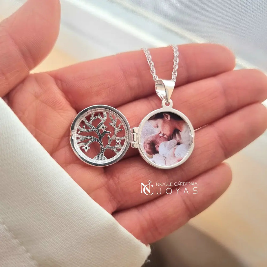 RELICARIO CIRCULAR ÁRBOL DE LA VIDA CON CIRCONES