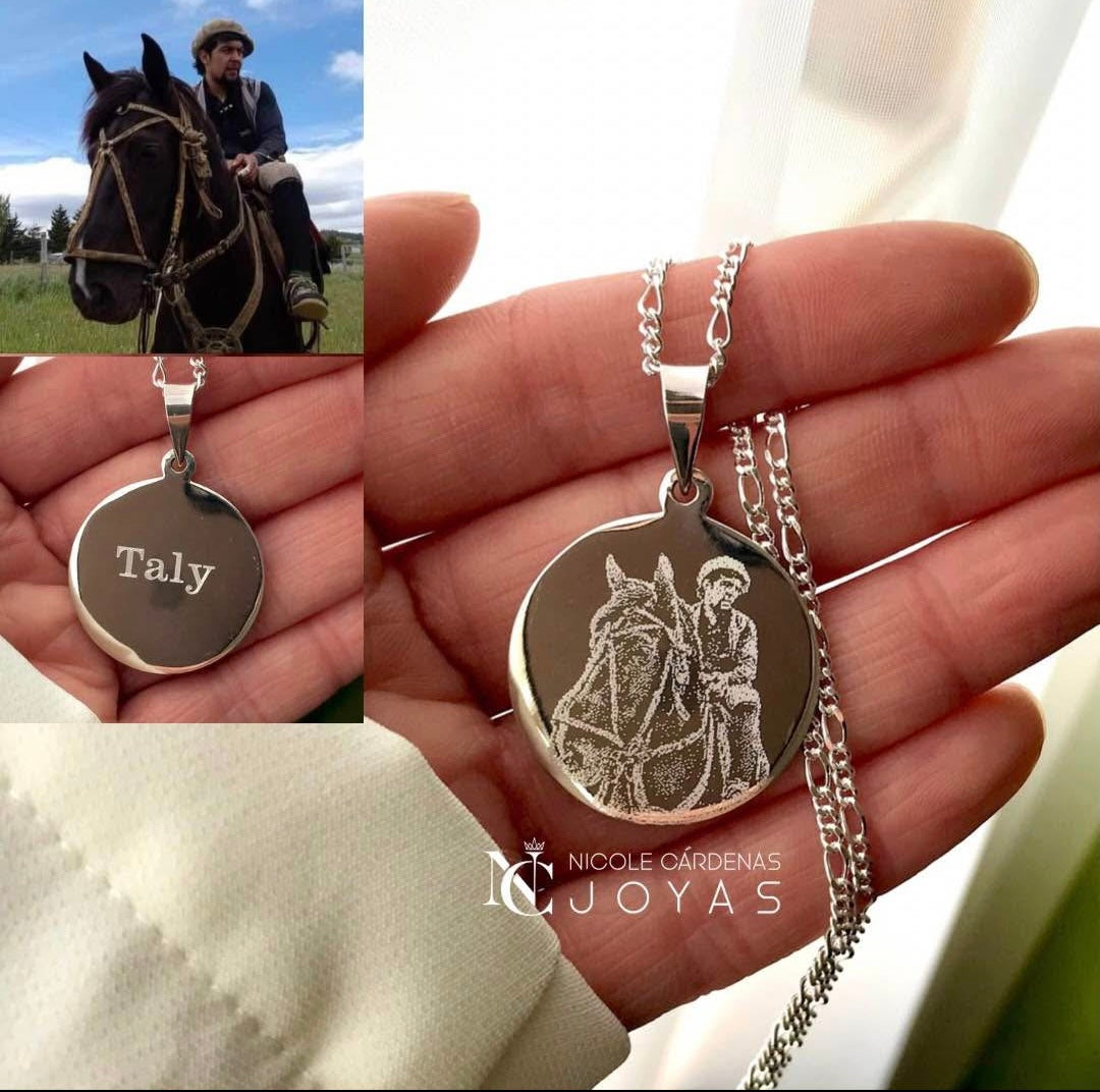 Fotograbado en placa circular Grande