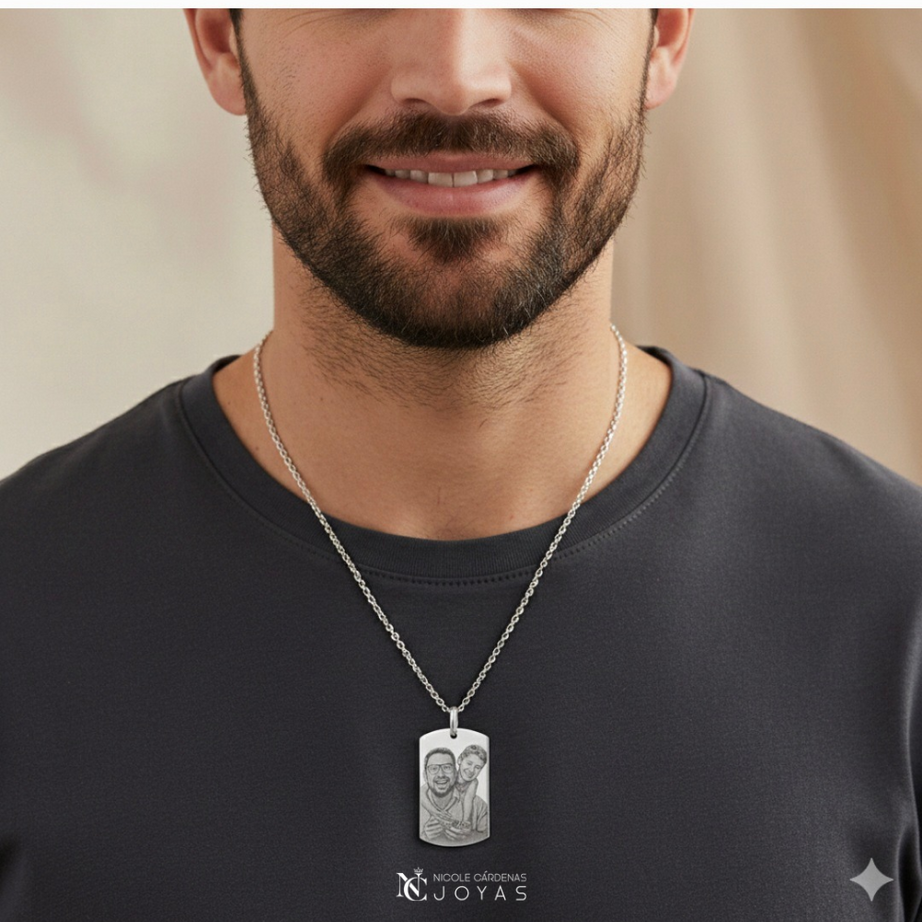 Fotograbado en placa militar Grande