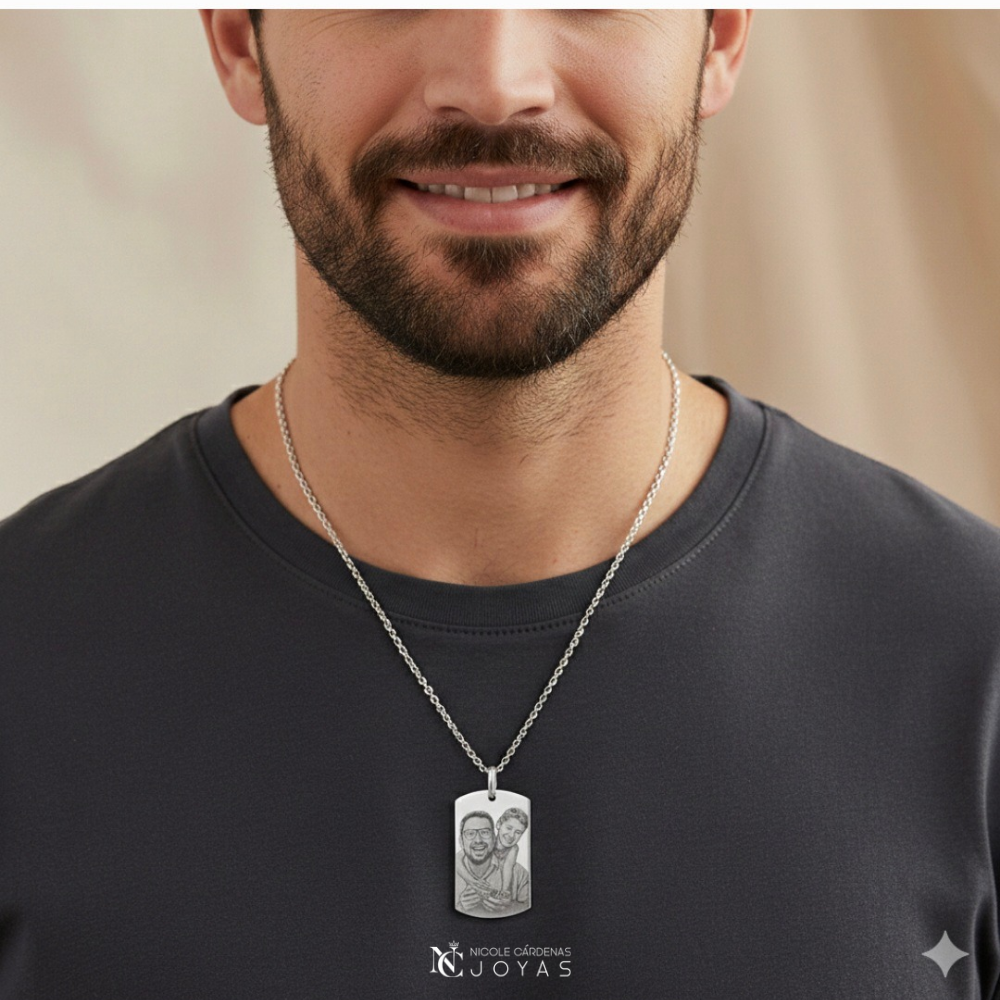 Fotograbado en placa militar Grande