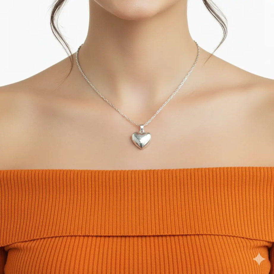 COLLAR CORAZON MACIZO 1,6 cm DIÁMETRO