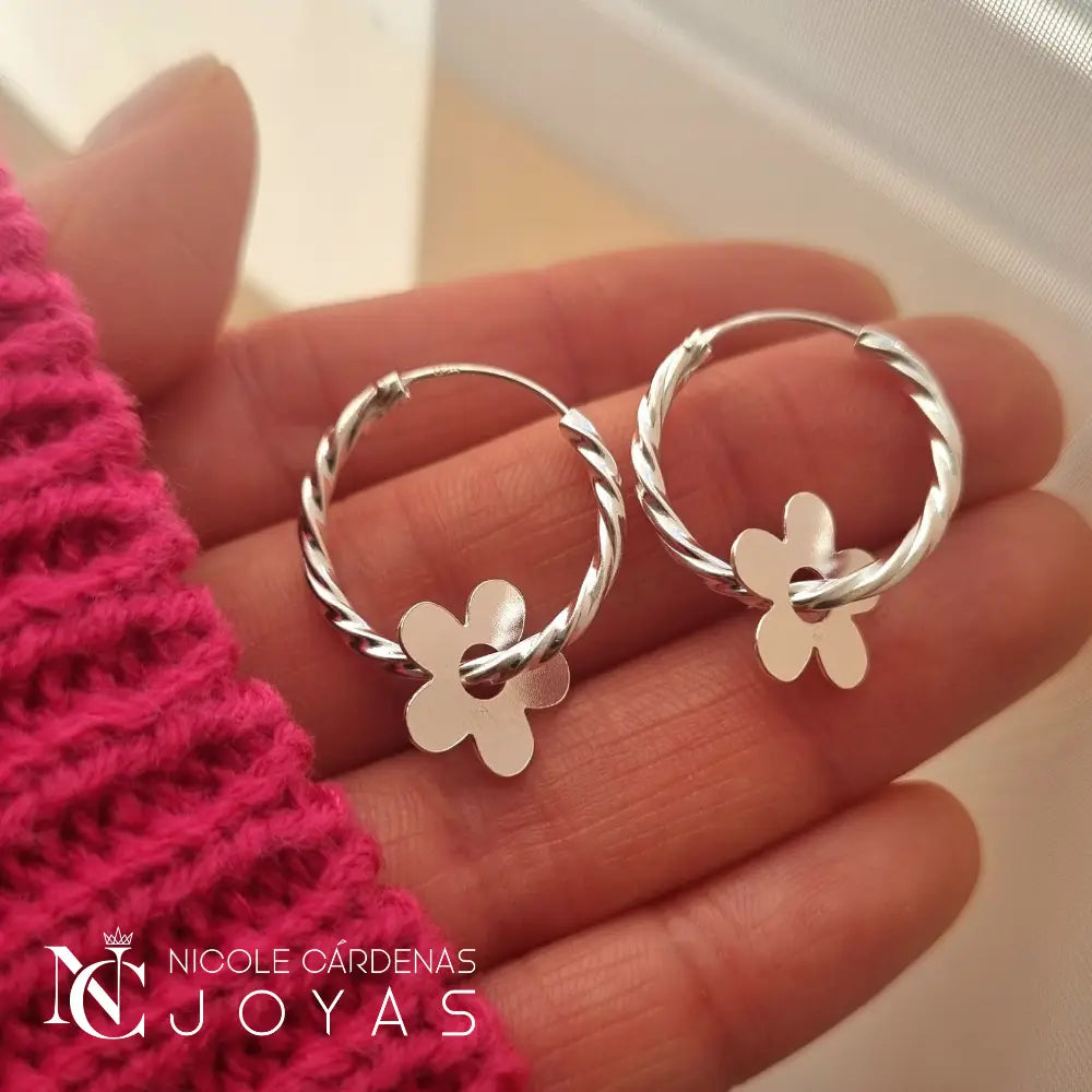 ARGOLLA 20 mm FACETADA CON FLOR