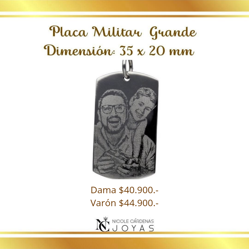 Fotograbado en placa militar Grande