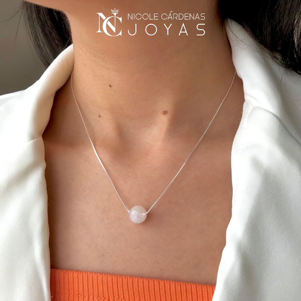 COLLAR ESFERA CUARZO BLANCO