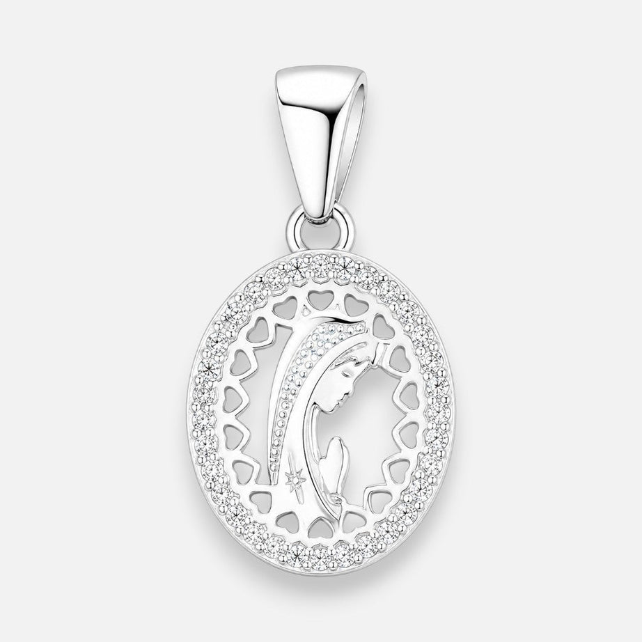 COLLAR VIRGEN NIÑA MEDALLA CON CIRCONES