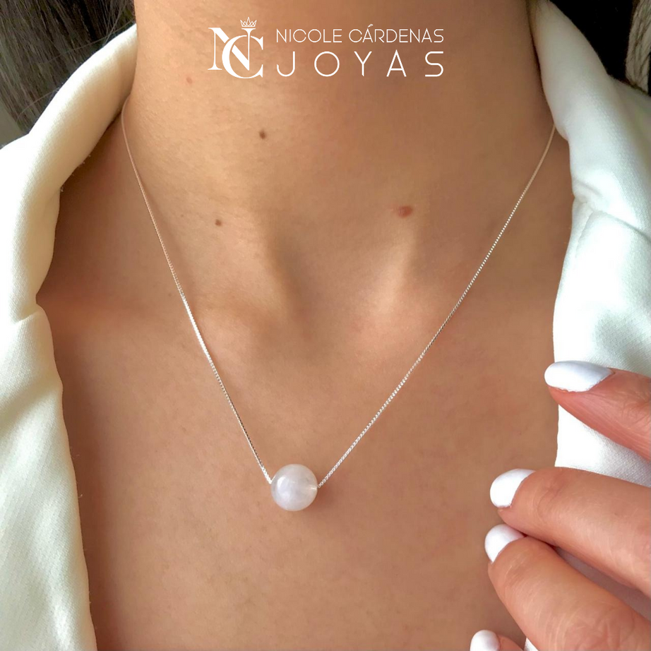 COLLAR ESFERA CUARZO BLANCO