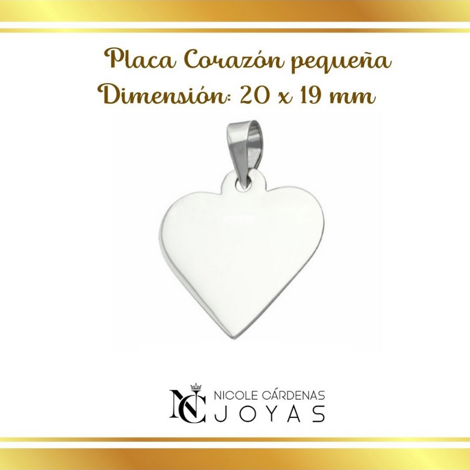 Grabado placa corazón pequeña