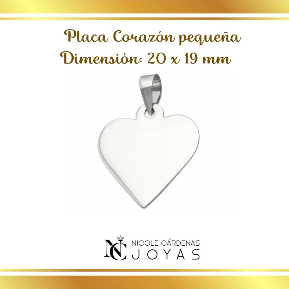 Grabado placa corazón pequeña