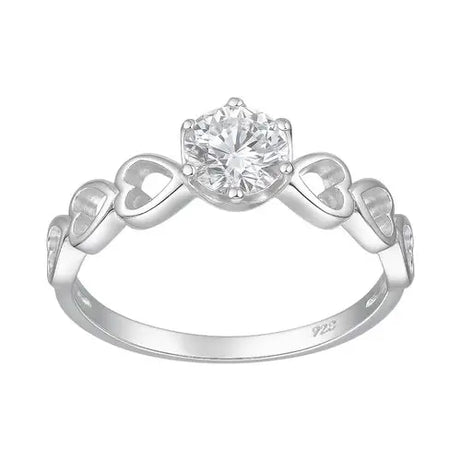 ANILLO CIRCÓN SOLITARIO CORAZONES CALADOS