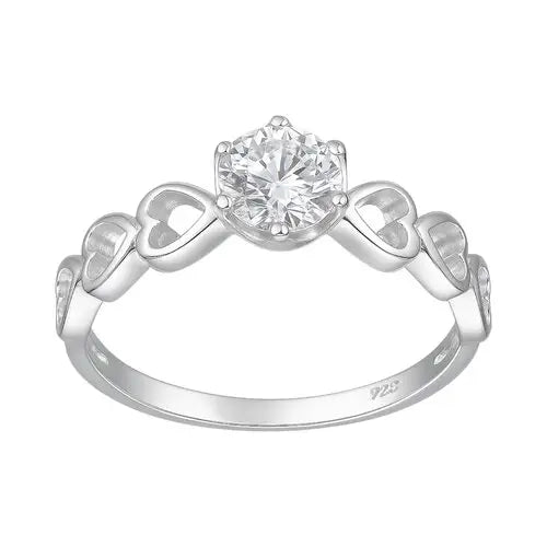 ANILLO CIRCÓN SOLITARIO CORAZONES CALADOS